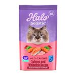 Halo, Purely for Pets 35201 Grain Free Natural Dry Cat Food, Indoor Healthy Weight Wild Salmon & Whitefish Recipe, 10 lb Bag, Brown