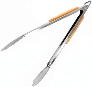 BBQ-AID Pro BBQ Tongs for Grill - 17" Professional Grade Barbecue Tongs for Cooking- Solid & Sturdy - Built with 304 Grade Stainless Steel and Acacia Wood - Heavy Duty Built to Last Kitchen essential.
