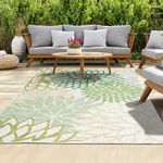 homeart Outdoor Rug - Easy-Clean, Durable, Stain-Resistant, Weather & UV Resistant Indoor & Outdoor Rugs for Porch, Deck, Balcony, Garden, Picnic and Patio | Bellis Green - 80x150cm