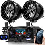 GoHawk TS3 Gen.2 Motorcycle 3" Waterproof Bluetooth Speaker 7/8-1 in. Handlebar Mount MP3 Music Player Audio Stereo Amplifier System ATV UTV w/AUX in, USB, Micro SD, FM Radio (TS3 Black)