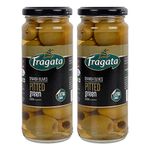 Fragata Pitted Green Queen Spanish Olives 340g | Combo Pack of 2 | Ready to Eat, Healthy Snack | Fresh Olives for Pizza, Salads and Pasta