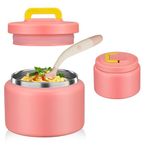 8oz Soup Thermo for Hot Food Kids,Lunch Thermo Kids Food Jar with Spoon Hot Insulated Food Containers,Leak Proof Stainless Steel Wide Mouth Lunch Food Thermo Jar for School (Pink)