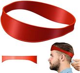 Neckline Shaving Template and Hair Trimming Guide, Curved Silicone Haircut Band for DIY Home Haircuts (Red)