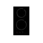 Cookology Essentials 30cm Electric Induction Hob Domino - with 2 Zones - Touch Control - 9 Power Levels - Timer - Residual Heat Indicators - Child Safety Lock - UK Plug Fitted - Easy-Clean - Black
