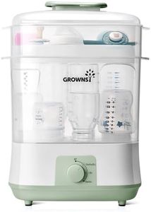 GROWNSY Adjustable 3 in 1 Large Bottle Sterilizer and Dryer, Electric Steam Baby Bottle Sterilizer, Bottle Sanitizer for Baby Bottles & Pacifiers, Breast Pump Parts Green