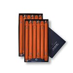 Colonial Candle Unscented Taper Candle, Classic Collection, Pumpkin, 10 in, Pack of 12 - Up to 8 Hours Burn