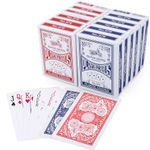 LotFancy Playing Cards, Poker Size Standard Index, 12 Decks of Cards (6 Blue and 6 Red), for Blackjack, Euchre, Canasta Card Game, Casino Grade