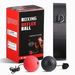 OOTO Upgraded Boxing Reflex Ball, Boxing Training Ball, Mma Speed Training Suitable for Adult/Kids Best Boxing Equipment for Training, Hand Eye Coordination and Fitness. (Black)