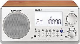 Sangean All in One AM/FM Alarm Clock Radio with Large Easy to Read Backlit LCD Display (Walnut)