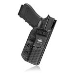 Gun Holster, Weave Kydex Holster IWB Glock 17 Holster For Glock 17 / Glock 22 / Glock 31 (Gen 3 4 5) Pistol Case Pocket - Inside Waistband Carry Holster Accessories Guns Pouch (Black, Right)