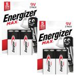 9v battery, Energizer Max 9v Batteries 4 Pack - Premium Alkaline 9v battery For Low drain devices | Smoke Alarm | Fire Alarm Battery | Smoke Detectors | Remote Control Car | Square Battery |