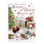 Regal Publishing Traditional Christmas Card Auntie & Uncle - 9 x 6 inches Multicoloured C85364