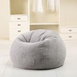 Rabbit Fur Gaming Bean Bag with Beans Chair Kids and Adults for Home and Office.(Grey) XXXL with Beans.Filled