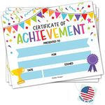 25 Colorful Preschool Diploma Kindergarten Certificates For Kids - Kindergarten Diploma Certificate Paper For Printing, Graduation Certificates Of Achievement Award Certificates For Students