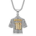 Number 10 Soccer Jersey Pendant, No. 10 Jersey Soccer Necklace for Men, Number 10 Football Necklace Soccer Charm Jewelry, Rock Soccer Jersey Necklace Soccer Player Number 10 Pendant Necklace