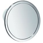 iDesign Round Bathroom Mirror with Suction Cup, Small No-Fog Shower Mirror Made of Chrome-Coated Metal, Practical Shower Accessory for Bathroom and Shower, Silver