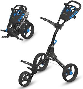SereneLife Golf Push Pull Cart – Lightweight, Foldable, Bag Holder with Adjustable Handle, Caddy Accessories, Compact Folding Golf Trolley for Travel