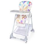 R for Rabbit Marshmallow High Chair for Baby, Multiple Recline Position High Chair with 7 Level Height Adjustment and 3-Recline Modes with Adjustable Back Seat Footrest, 6 Months to 5 Years | 6 Months of Warranty | (Abstract White)