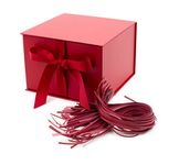 Hallmark Medium Gift Box with Lid and Shredded Paper Fill (Red 7 inch Box) for Birthdays, Graduations, Anniversaries, Christmas, Valentine's Day, All Occasion