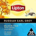 Lipton Russian Earl Grey Pyramid Luxury Tea Bags with Real Tea Leaves 12 Boxes IMPORTED