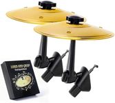 2 Pack Car Cymbal Air Vent, Mini Drum Crash Cymbal For Car Vent,Easy Clip-On Mini Cymbals for Drumer Music Lovers, Make Your Driving More Fun, Suitable for all Types of Vehicles, Gold
