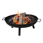 LIVIVO Tripod Fire Pit Brazier with Large 23" Bowl for Full 360 Degree Panoramic Views and Heat Output, Moulded Handles, Weather and Rust-Resistant