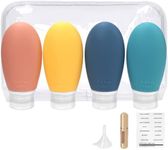 BREENHILL 4Pack 100ml Silicone Travel Bottles Set Refillable Silicone Bottles for Toiletries Leak-Proof Lightweight Coloful