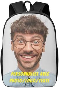 LMQJDZ Zaino Personalizzato, Zaino personalizzato per bambini con testo di nome, Personalizzazione Casual Bookbags, Zaini fotografici personalizzati per ragazzi adolescenti adulti