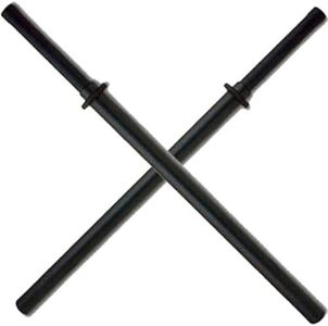 Set of 2 Black Padded Sparring Bokken Foam Sword Practice Blade