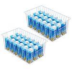 16inch Upright Freezer Organizer Baskets for 13-14,16-21 cu.ft Standup Freezer, Settle freezer chaos and reduce food waste effectively, Durable, Fully Use Space, Improve Air Circulate, White, 2pcs