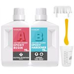 Epoxy Resin 38Fl.oz/1.12L-Premium Clear Resin Epoxy Kit for Crafts-UV Resistant &NO Bubbles Resin Epoxy for Coating, DIY, Casting, Jewelry Making with 250ml Measuring Cups and Sticks