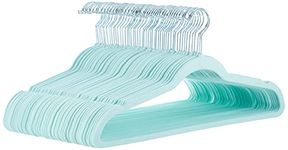 Amazon Basics Slim, Velvet, Non-Slip Suit Clothes Hangers, Mint Green/Silver - Pack of 50