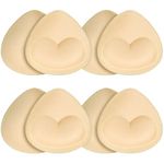 SKENGWEL 4 Pairs Women's Triangle Bra Pads Inserts Removable Push Up Sports Bra Cups Replacements for Bikini Top Swimsuit (4 Pairs Beige b/c)