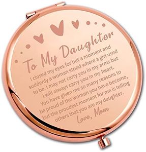 PLITI To My Daughter Compact Mirror From Mom Dad Daughter Graduation Gift Daughter Inspirational Pocket Mirror (Daughter closed CMrg U)