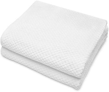 COTTON CRAFT- Euro Spa Set of 2 Luxury Waffle Weave Bath Sheets, Oversized Pure Ringspun Cotton, 35 inch x 70 inch, White