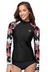 AXESEA Women Rash Guard Long Sleeve Active Top UPF 50+ Rashguard Swim Shirt Surf Swimwear