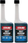 STA-BIL 360 Marine Ethanol Treatment & Fuel Stabilizer - Full Fuel System Cleaner - Fuel Injector Cleaner - Removes Water- Protects Fuel System - Treats 100 Gallons - 10 Fl. Oz. (22241) (Pack of 2)