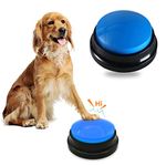 Qpets® Interactive Dog Toys, Voice Recording Button, Dog Buttons for Communication Pet Training Buzzer, 30 Second Record & Playback, Funny Gift for Study Office Home(Blue)