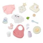 babi by Battat B Care & Feeding Set (20 Pieces) – 14-inch Baby Doll Accessories – Changing Diaper, Bib, Play Food – Meal Time & Changing Toys for Children Ages 2+