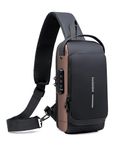 HAN-LBG Anti Theft Sling Bag Men Women, Password Anti-theft Chest Bag with USB Charging Port Waterproof Crossbody Shoulder Bag Sling Backpack for Hiking Cycling Running Travel