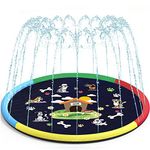 NNHRCF Splash Pad, Thicken Sprinkler Pool for Kids, 67" Non-Slip Sprinkler Mat Splash Play Mat, Fun Summer Outdoor Water Toys Inflatable Wading Pool for Toddler Girls Boys or Pet Dog