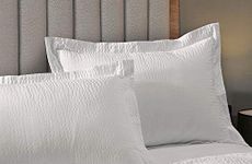 Courtyard by Marriott Textured Pillow Sham - 2 Decorative Pillow Sham with Wash-Activated Ripple Texture Exclusively for Courtyard - White (King 2 Pack)