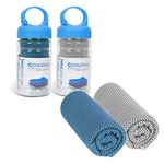 Homelove Cooling Towel, 2 Pack Gym Towel for Men Women Microfiber Towel for Gym Workout, Sport, Quick Dry Towel for Neck & Face, Travel Camping Instant Cooling-(35.4"x11.2") Blue+Grey