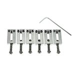 KAISH Upgraded Version Stainless Steel Guitar Bridge Saddles 10.8mm String Spacing with Nickel Screws for Stratocaster/Telecaster