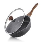 SENSARTE Nonstick Deep Frying Pan Skillet, 26 cm/4 Litre Frying Pan with Lid, Stay-Cool Handle, Chef Pan Healthy Stone Cookware Cooking Pan, Induction Compatible, PFOA Free