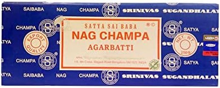 Satya Nag Champa Incense Sticks- 250g, 100 Sticks, Hand Rolled in India, Export Quality