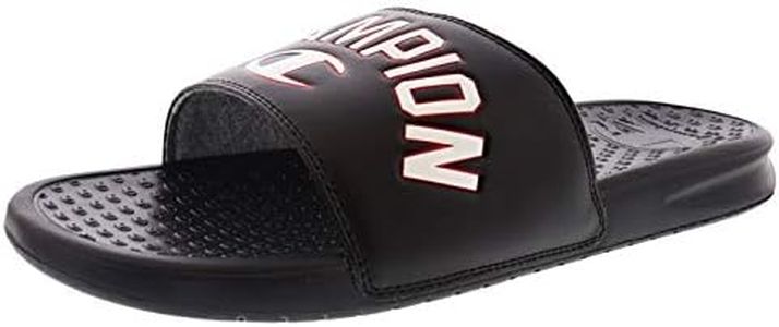 Champion mens Club Slide Slippers, Black, 10