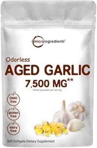 Micro Ingredients Odorless Garlic 7500mg Per Servings, 300 Softgels | 2 Years Aged Garlic Extract, Grown Allium Sativum Bulb | Potent Antioxidant Supplement, Immune Support, and Heart Health