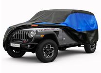 GUNHYI Car Cover Custom Fit for Jeep Wrangler 4 Dr/Unlimited 4 Door JK JL, Waterproof All Weather for Automobiles, Lightweight Full Cover Outdoor Sun UV Rain Dust Snow Wind Protection.