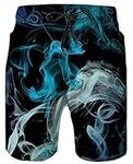 Cozople Cool Swimming Trunks for Men Novelty Graphic Summer Beach Wear Mesh Liner Surf Board Shorts with Drawstring for Hawaiian